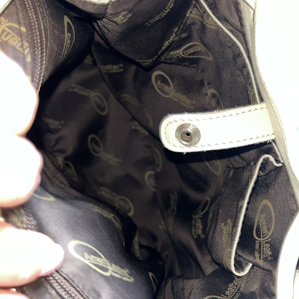 Ameri Leather Ivory Off White Pebbled Leather Dra… - image 7